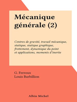 cover image of Mécanique générale (2)